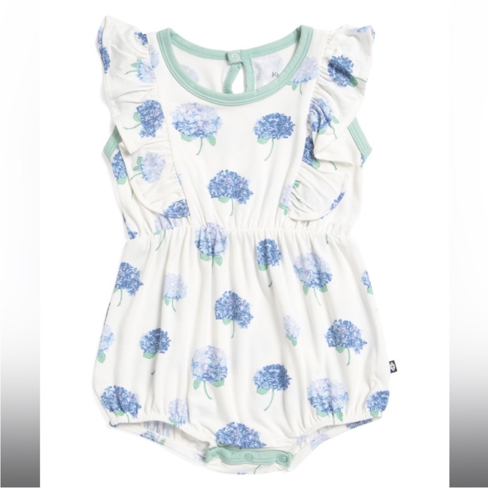 NWT Kyte Baby Bubble Romper 0–3M Hydrangea pairs well with Fog or Lagoon